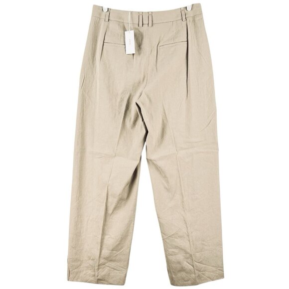 NWT VINCE Women Linen Blend Light Brown Pants w/Pintuck Size 14 Wide Leg $395.00 - Picture 2 of 15